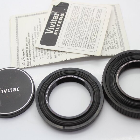 Vivitar Lot 55mm Skylight (1A) & 67mm, 55mm Polarizing, 2- 49mm Rubber Lens Hood - Picture 12 of 16